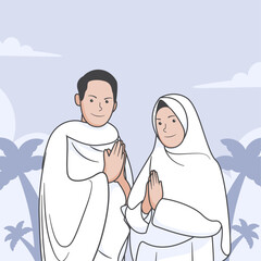 Islamic hajj pilgrimage illustration 6