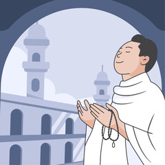Islamic hajj pilgrimage illustration 6