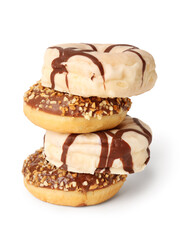 Sweet donuts on white background