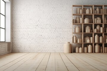 Inventory white wall background. Generate Ai