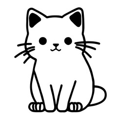 Cute cat outline, vector illustration, international cat day.Ai generate 