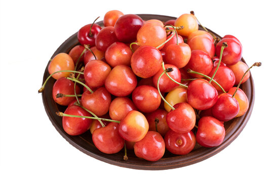 cherries in a bowl  isolated on a transparent background	