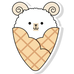 Cute animal shaped ice cream set.