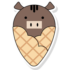 Cute animal shaped ice cream set.