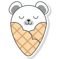 Cute animal shaped ice cream set.