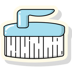 Doodle clean equipment, housework bottles. Disinfect house tools, mop and spray, trendy home, detergents in different containers. Cartoon style elements. Vector isolated tidy illustration