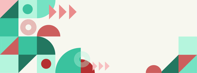 Flat colorful mosaic pattern design banner background