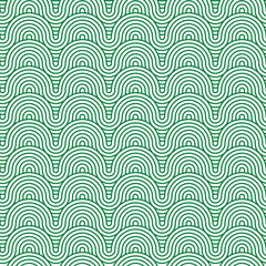 Obraz premium Seamless pattern modern stylish abstract texture. Repeating wave green lines