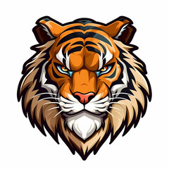 Tiger Head Cartoon Illustration