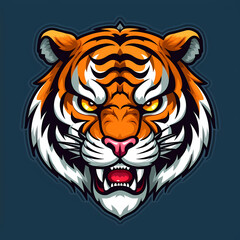 Tiger Head Cartoon Illustration