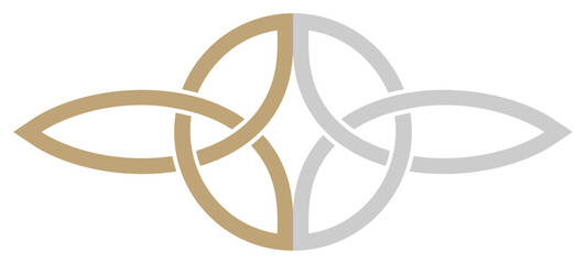 Serch Bythol in Gold und Silber. Keltisches Symbol. Isolierter Hintergrund.
Keltisches Symbol das die nie endende Liebe zwischen zwei Menschen darstellt.