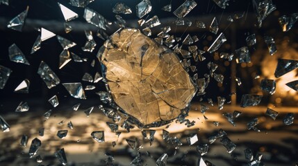 A shattered mirror reflecting fragments of self-compassion, resilience, and healing | generative ai