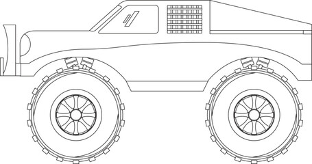 Monster truck vehicle transportation sport vector graphic © Disasterology Ink