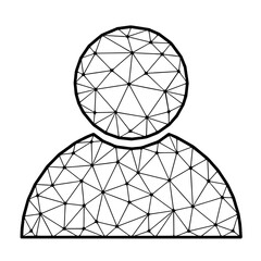 User polygonal vector icon isolated on white background.