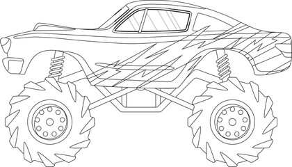 Monster truck vehicle transportation sport vector graphic © Disasterology Ink