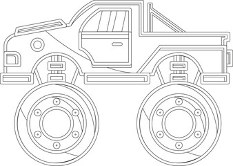 Monster truck vehicle transportation sport vector graphic © Disasterology Ink