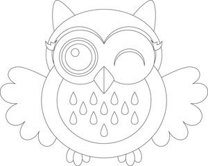 Cartoon Owl Animal Vector Graphic