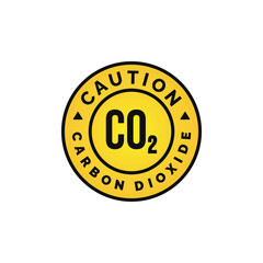 Carbon dioxide caution warning symbol design vector