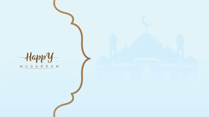 poster banner wallpaper template design for muharram islamic new year celebration