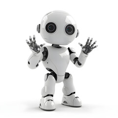 AI robot isolated on white, ai generated