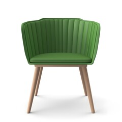 Green chair isolated on white background, ai generated