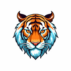 Fototapeta na wymiar Tiger Head Cartoon Illustration