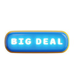 3d render of neon sale sign design,neon button.