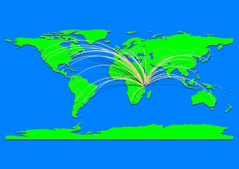 Naklejka premium Vibrant Dar es Salaam, Tanzania map - Export concept map for Dar es Salaam, Tanzania on World map. Suitable for export concepts. File is suitable for digital editing and prints of all sizes.