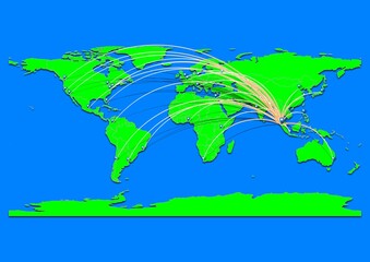 Naklejka premium Vibrant Medan, Indonesia map - Export concept map for Medan, Indonesia on World map. Suitable for export concepts. File is suitable for digital editing and prints of all sizes.