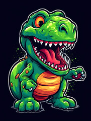 Obraz premium A cartoon t - rex with its mouth open. Generative AI.