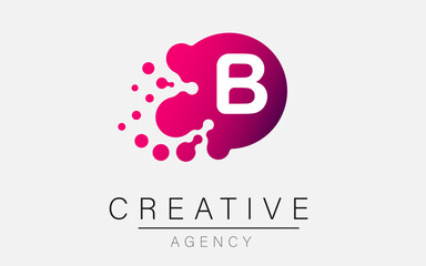 The logo of the letters B. B is a letter vector design with dots