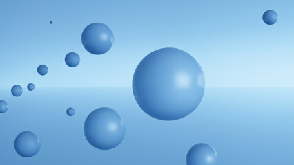 Fototapeta na wymiar Floating spheres 3d rendering empty space