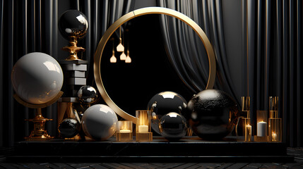 Black gold luxury display background