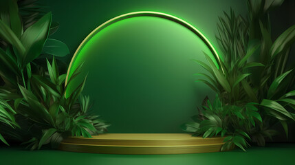 Gold green luxury display background