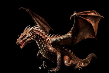 Fototapeta premium black dragon statue