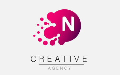 logo of the letters N. N is a letter vector design with dots