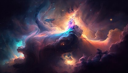Obraz na płótnie Canvas Exploring the Enchanting Space Nebula. Generative AI