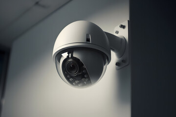 CCTV security camera or surveillance camera in the office, security concept Generative AI