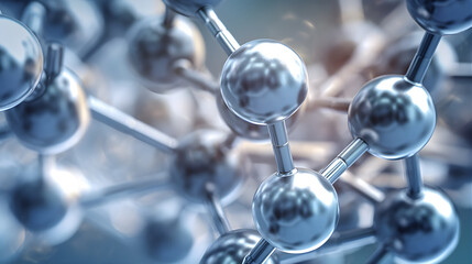 3d illustration of molecule model. Science background with Close-up of molecular structure.