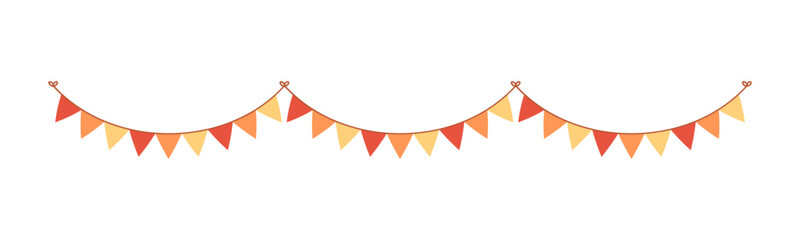 Autumn bunting. Hanging garland graphic decoration for Halloween, Thanksgiving template. Vector illustration. © Aletheia Shade
