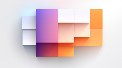 Rainbow presentation background AI generated with colorful cubes, backdrop banner with copy space and warm background