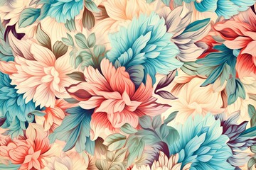 Floral bright background. Abstract leaf and flowers design on a light background. Generative AI