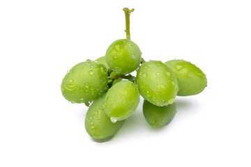 Unripe grapes isolated on the white background