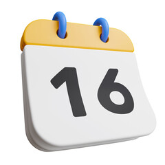 3d render of calendar icon isolated.