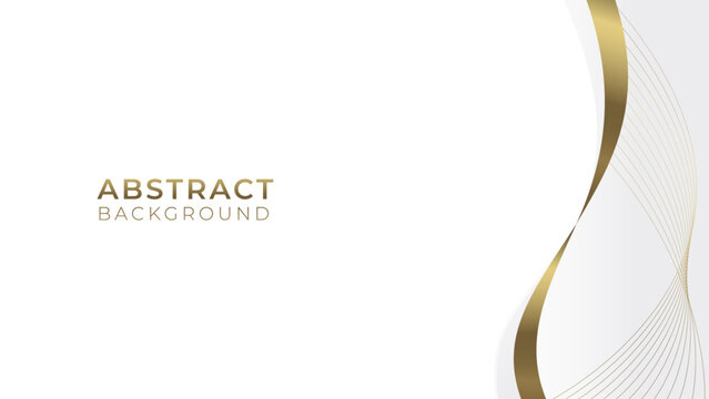 Vector abstract background, line art whiteand gold. Minimal, elegance on white background .Luxury concept. Vector template