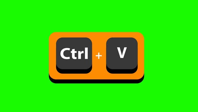 Animated green screen video pressing Ctrl V button suitable for creator content	
