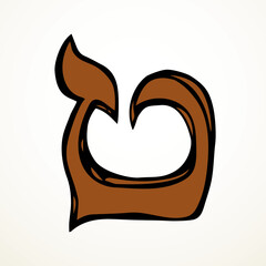 Vector drawing. Hebrew letter icon