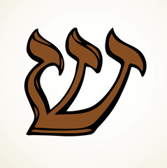 Vector drawing. Hebrew letter icon