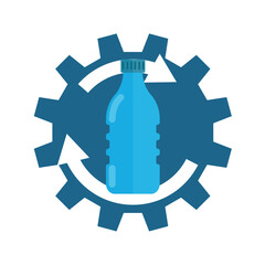 Recycle bottle icon. Plastic bottle with recycling arrows. Zero waste and sustainability concept.
