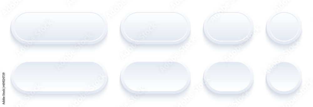 Aufkleber buttons white and grey, interesting navigation panel for website.